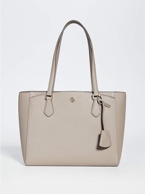 Tory Burch Robinson Small Tote Bag in Gray Heron
